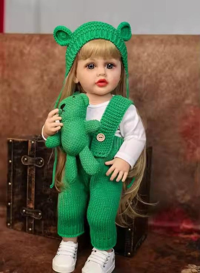 OOTLO Reborn Silicone Doll, Cute Realistic Soft Silicone Vinyl Reborn Baby Dolls,Newborn Baby Dolls with Cloth, Nipple Bottle, Dipper & Magnetic Pacifier,22 inch(Multi Colour) - Image 1